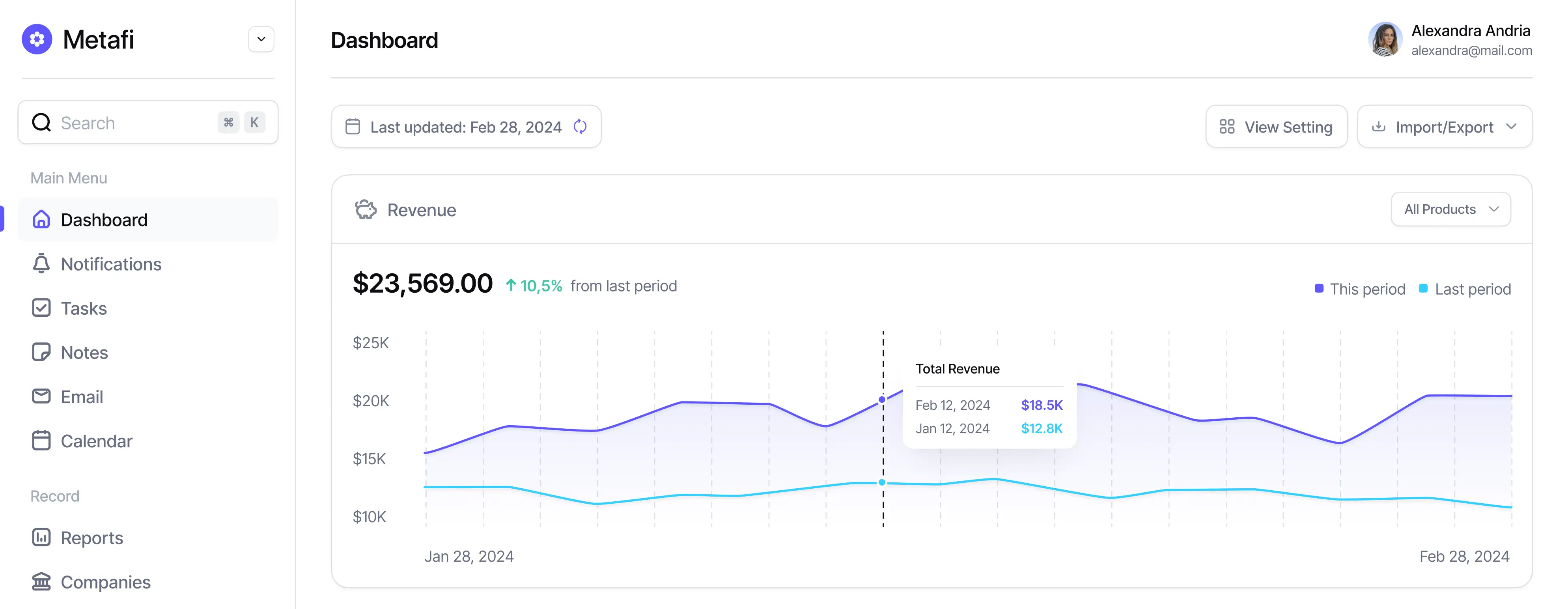 Nebula dashboard preview